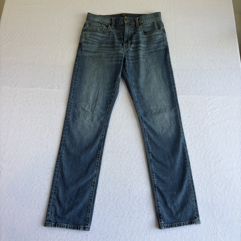 J. Crew Jeans Mens 30 X 32 Flex Straight Leg Medium Wash Blue American Denim - Picture 2 of 10